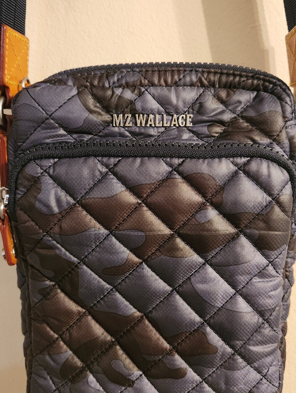 MZ Wallace Quilted Metro Dark Blue/ Black Camo Crossbody